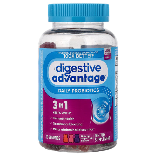 Schiff, Digestive Advantage®, Daily Probiotics Gummies, Natural Superfruit, 90 Gummies