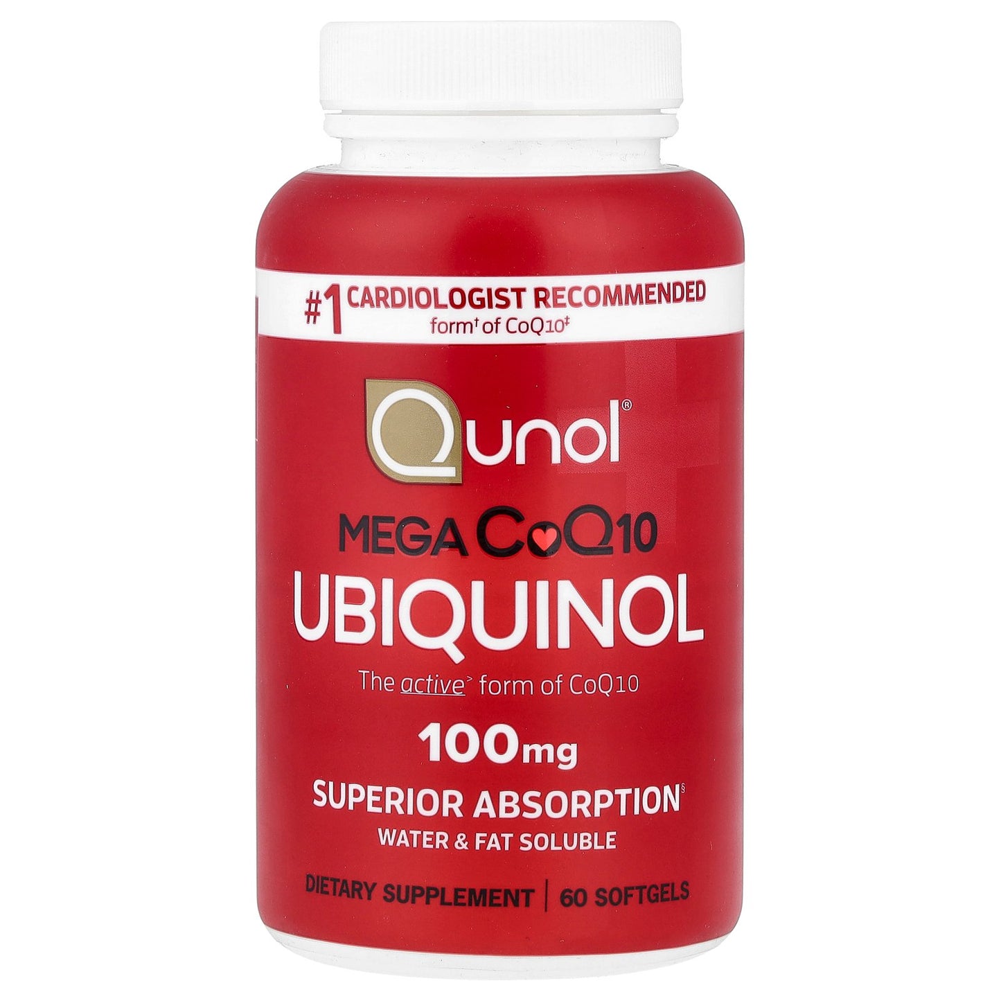 Qunol, Mega CoQ10 Ubiquinol, 100 mg, 60 Softgels