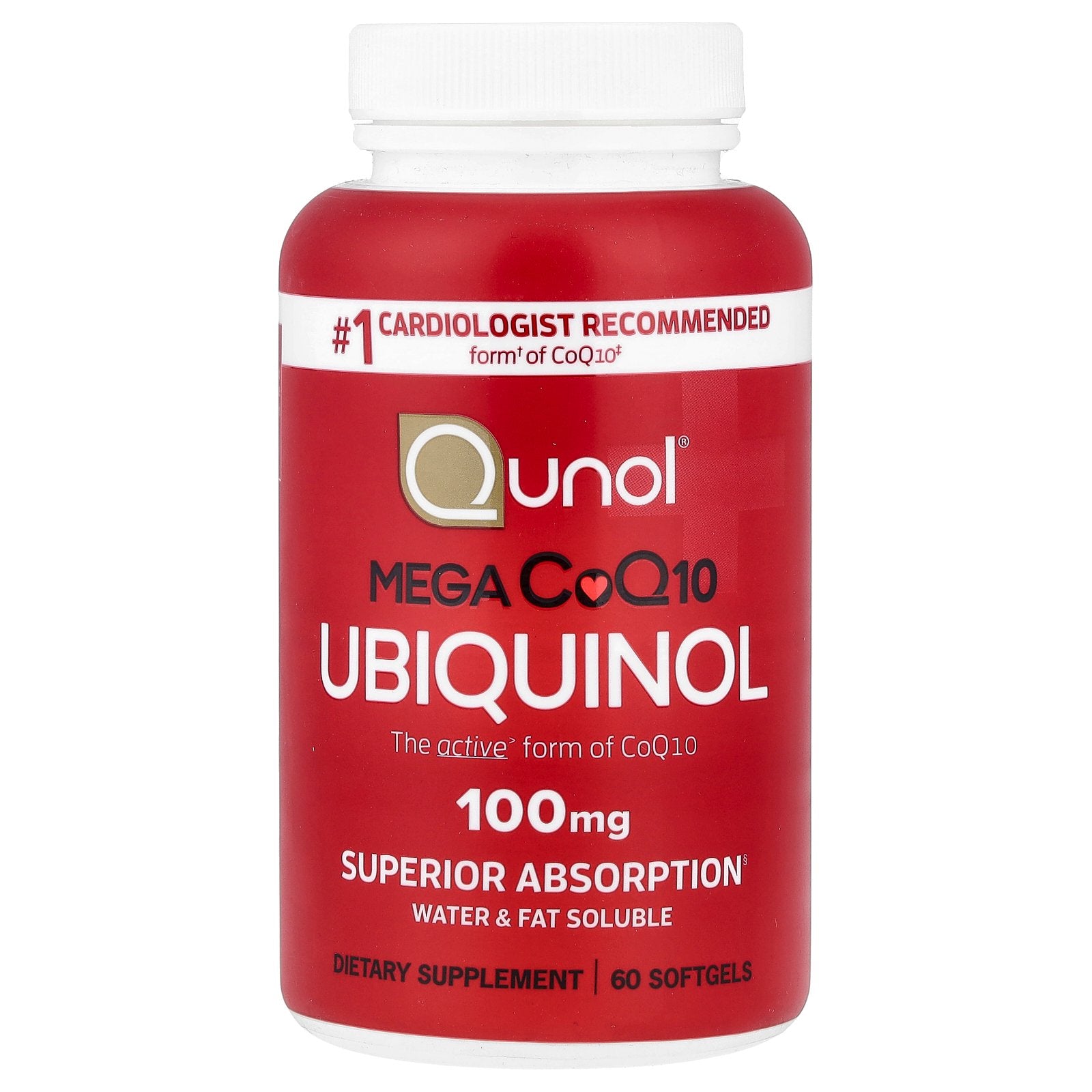 Qunol, Mega CoQ10 Ubiquinol, 100 mg, 60 Softgels