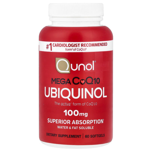 Qunol, Mega CoQ10 Ubiquinol, 100 mg, 60 Softgels