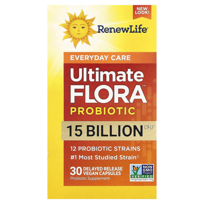 Renew Life, Ultimate Flora™, Probiotic, 15 Billion CFU, 30 Delayed Release Vegan Capsules
