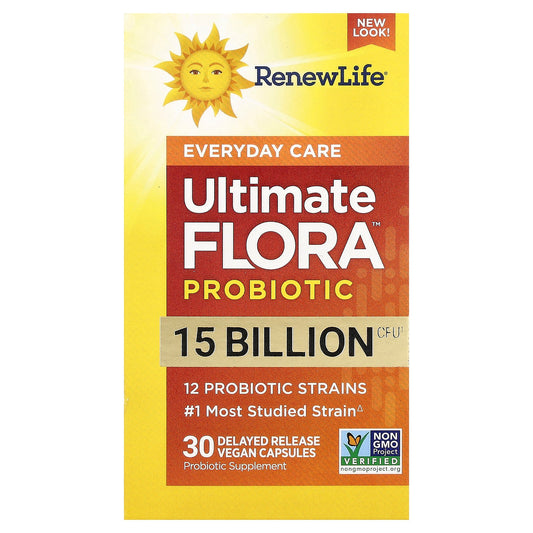 Renew Life, Ultimate Flora™, Probiotic, 15 Billion CFU, 30 Delayed Release Vegan Capsules
