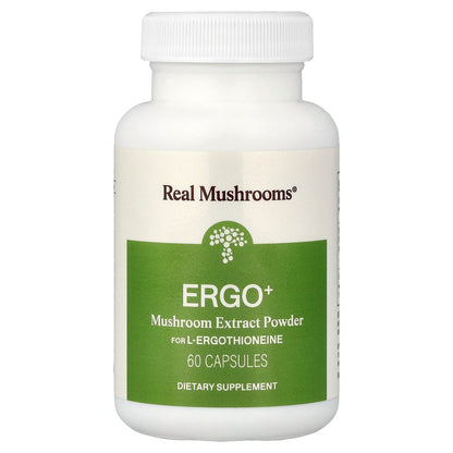 Real Mushrooms, ERGO + L-Ergothioneine, 60 Capsules