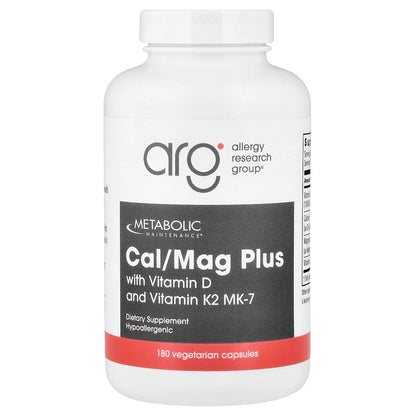 Metabolic Maintenance, Cal/Mag Plus with Vitamin D and Vitamin K2 MK-7, 180 Vegetarian Capsules