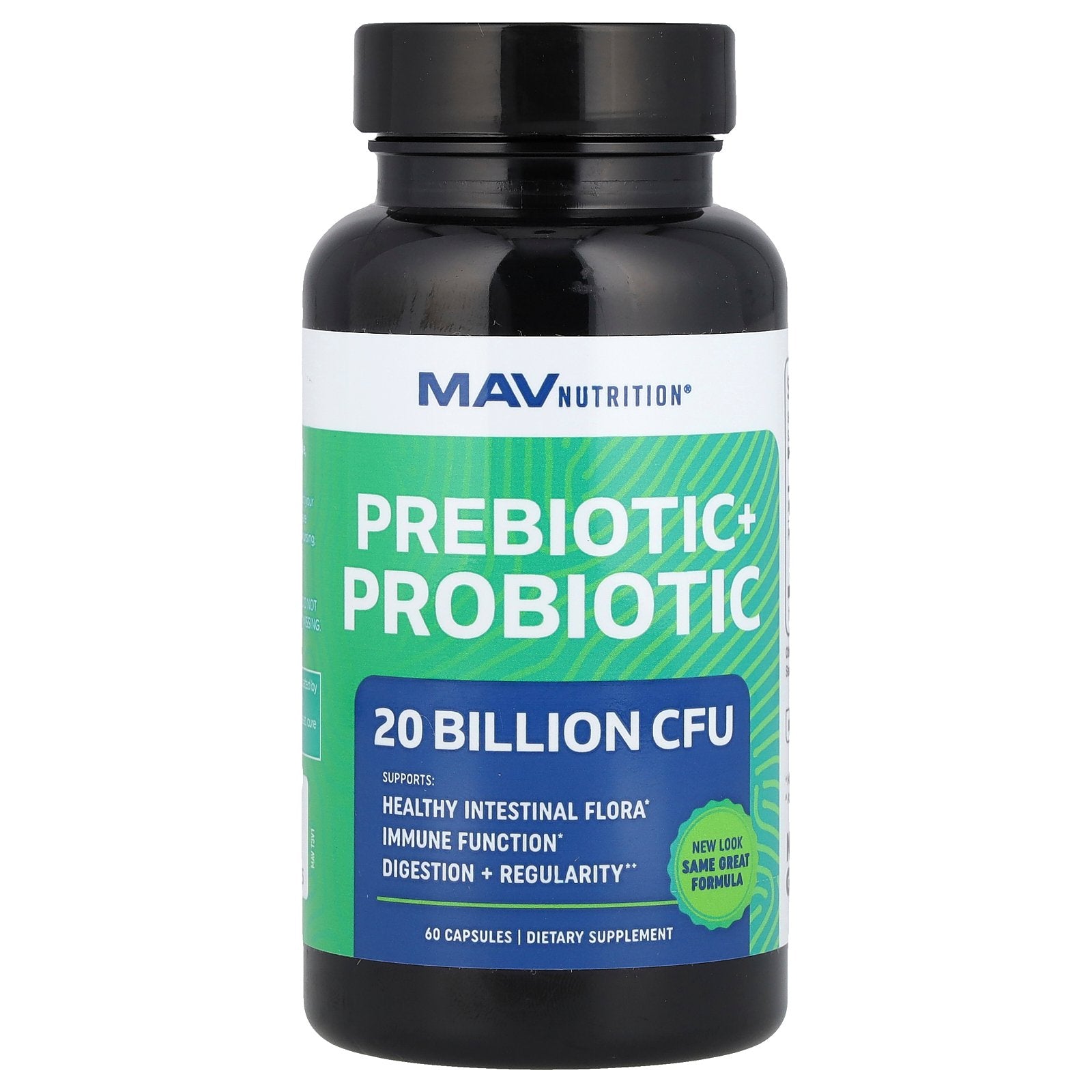 MAV Nutrition, Prebiotic + Probiotic, 60 Capsules