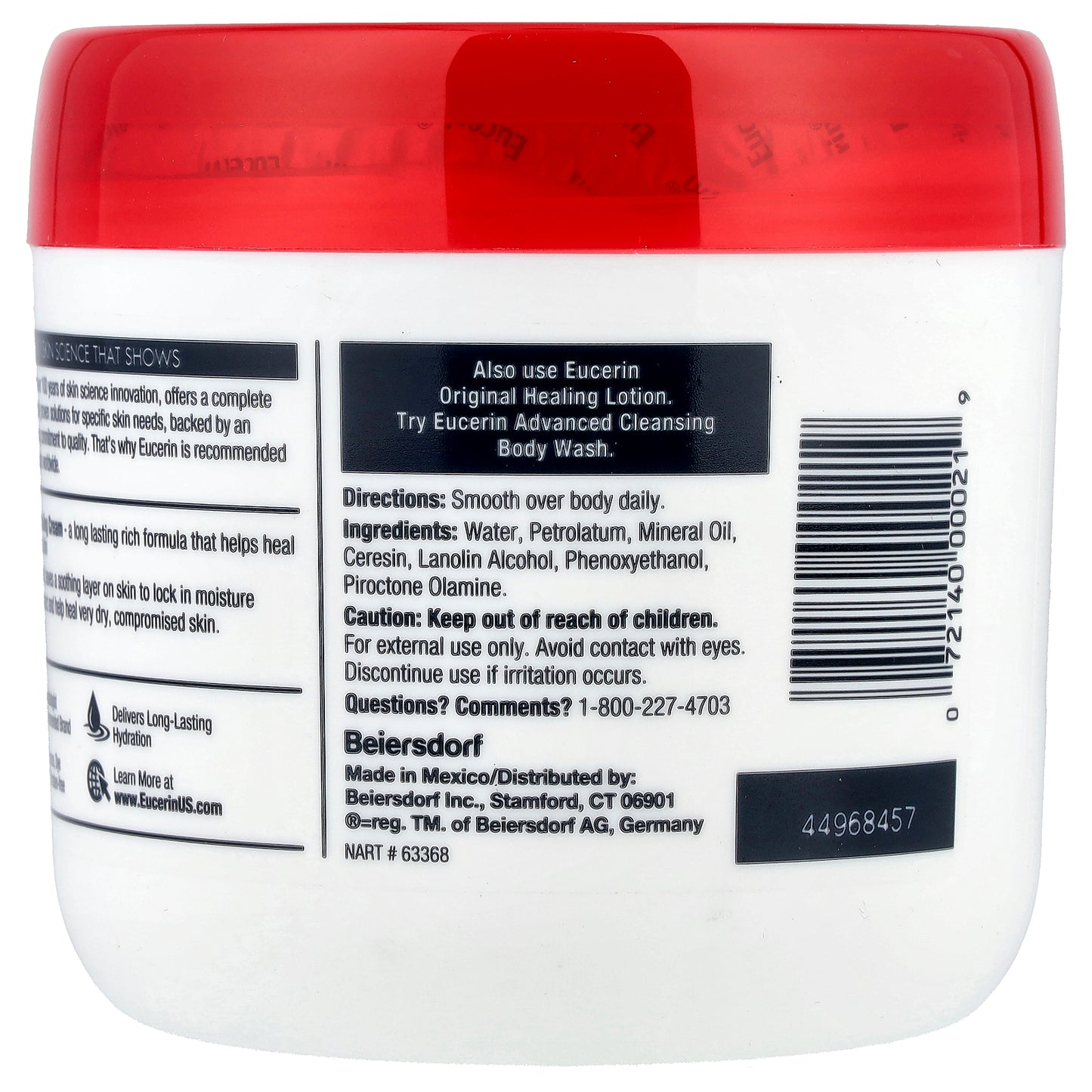 Eucerin, Original Healing Cream, Extremely Dry, Compromised Skin, Fragrance Free, 16 oz (454 g)