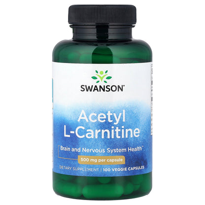 Swanson, Acetyl L-Carnitine, 500 mg, 100 Veggie Capsules