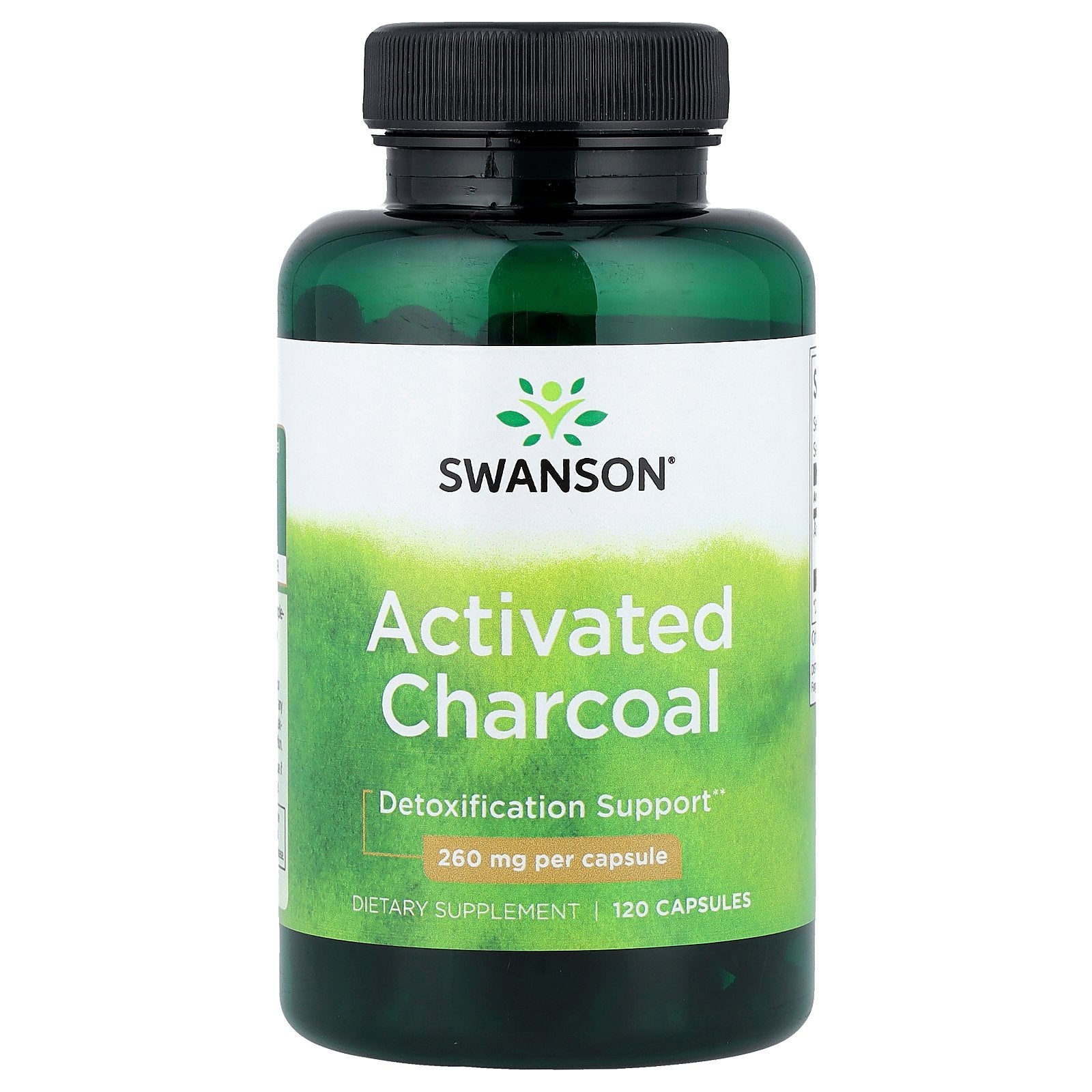 Swanson, Activated Charcoal, 260 mg, 120 Capsules