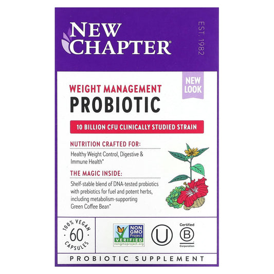 New Chapter, Weight Management Probiotic, 10 Billion CFU, 60 Vegan Capsules