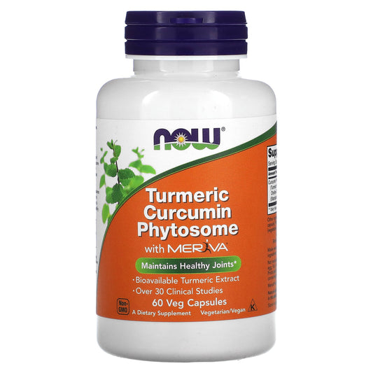 NOW Foods, Turmeric Curcumin Phytosome With Meriva, 60 Veg Capsules (500 mg per Capsule)