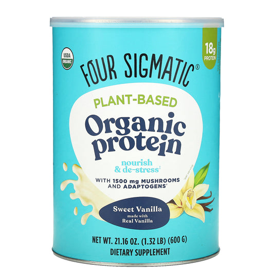 Four Sigmatic, Plant-Based Organic Protein , Sweet Vanilla, 1.32 lb (600 g)