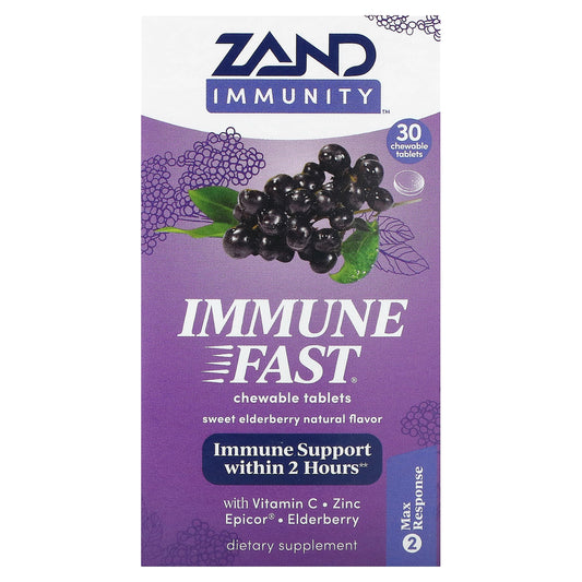 Zand, Immunity, Immune Fast, Sweet Elderberry, 30 Chewable Tablets