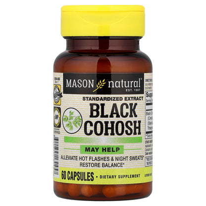 Mason Natural, Black Cohosh, Standardized Extract, 60 Capsules (40 mg per Capsule)