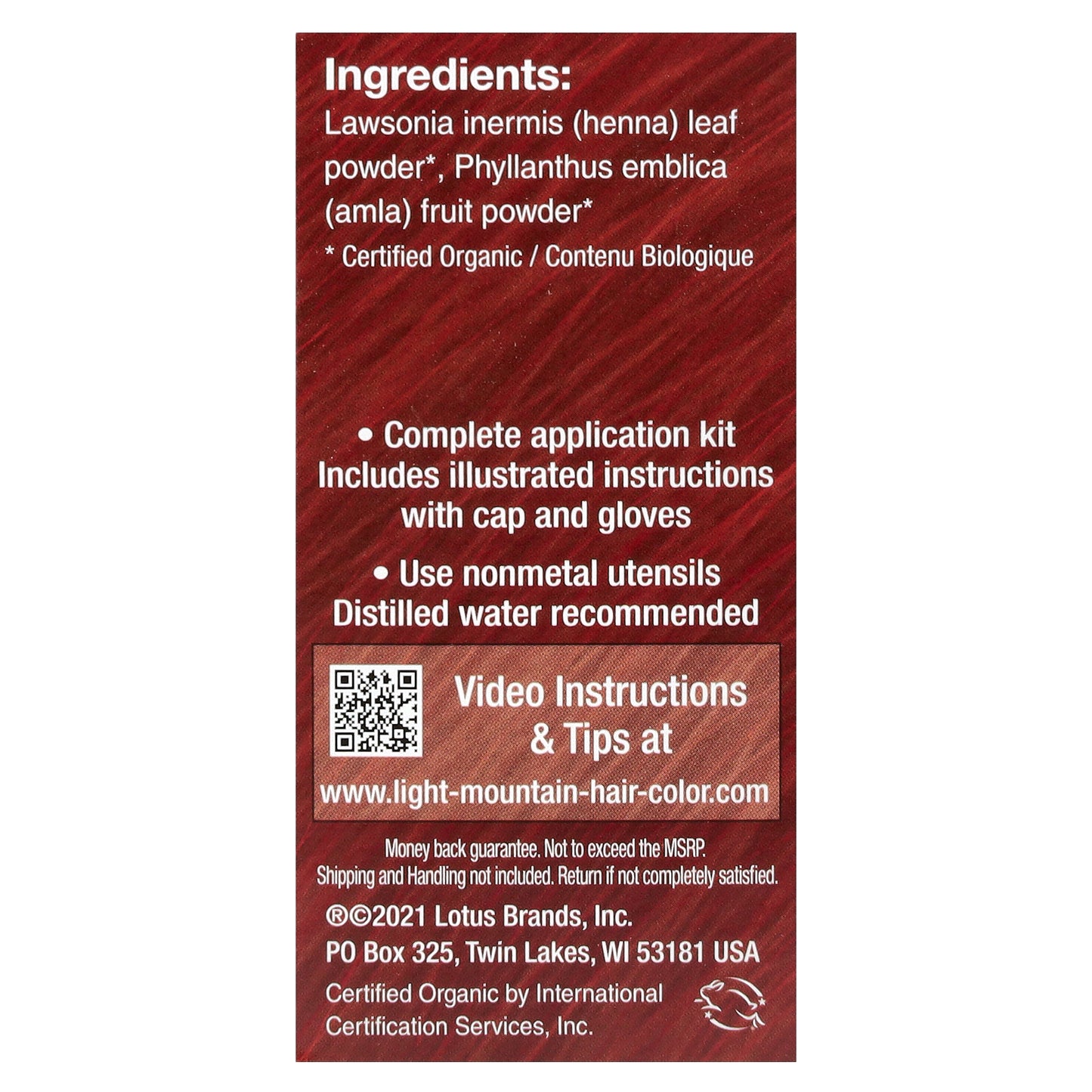 Light Mountain, Natural Hair Color & Conditioner, Bright Red, 4 oz (113 g)