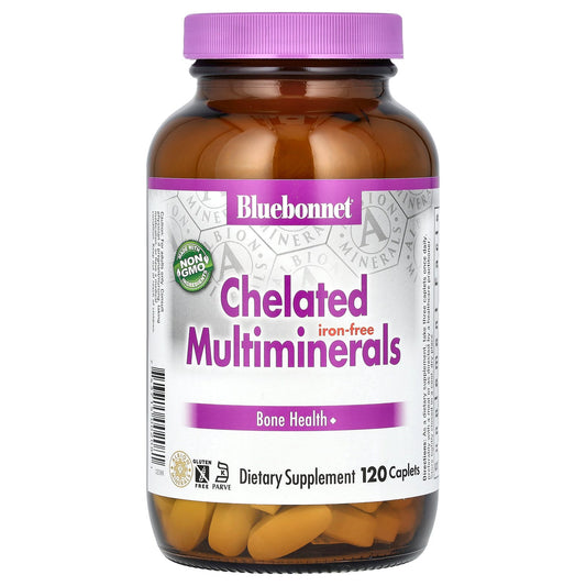 Bluebonnet Nutrition, Chelated Multiminerals, Iron Free, 120 Caplets