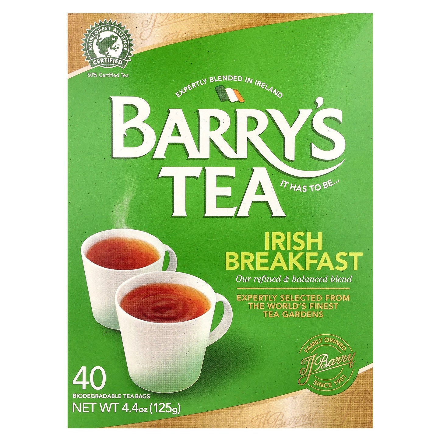 Barry's Tea, Irish Breakfast, 40 Tea Bags, 4.4 oz (125 g)