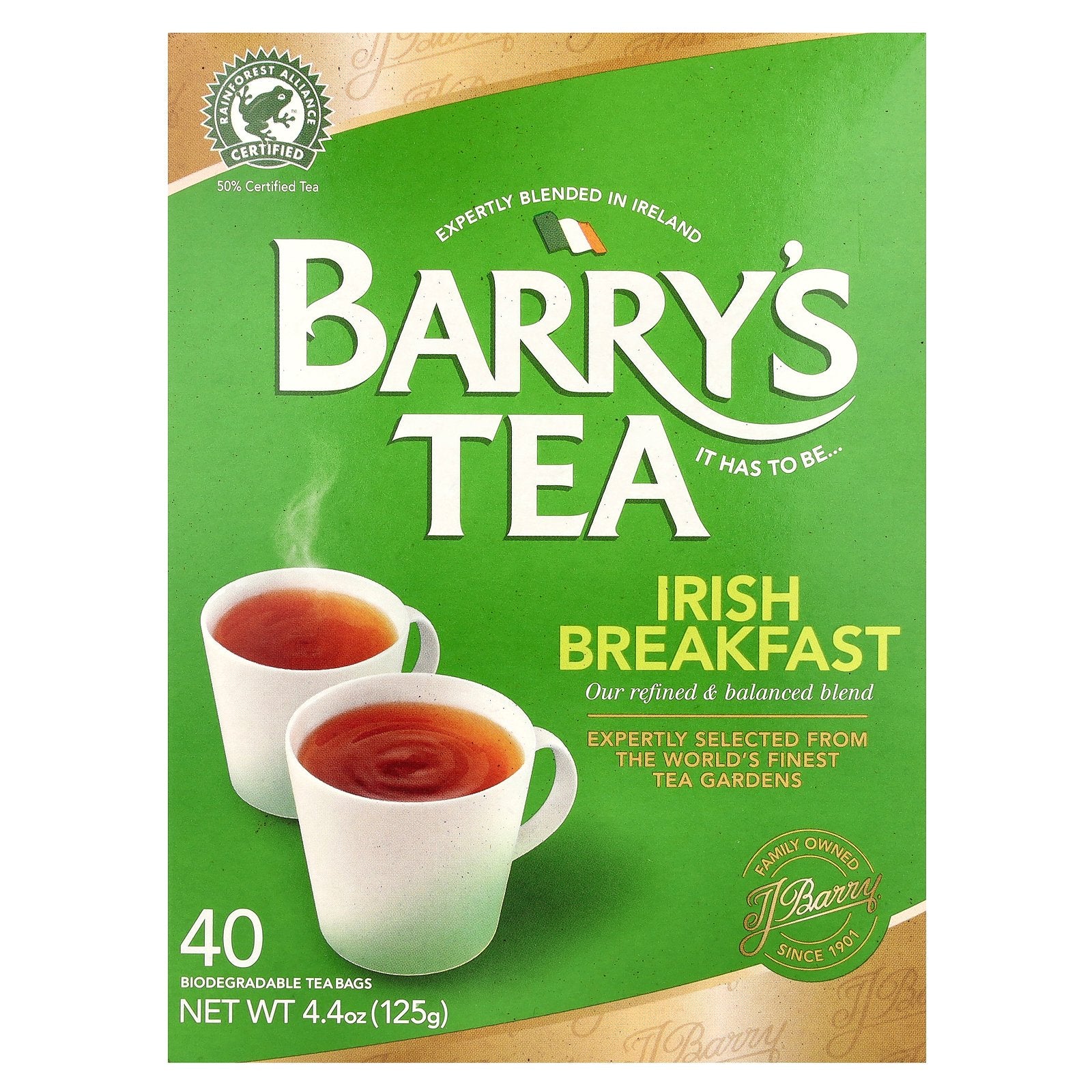 Barry's Tea, Irish Breakfast, 40 Tea Bags, 4.4 oz (125 g)