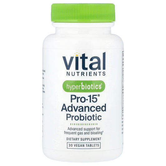 Vital Nutrients, Hyperbiotics®, PRO-15® Advanced Probiotic, 30 Vegan Tablets