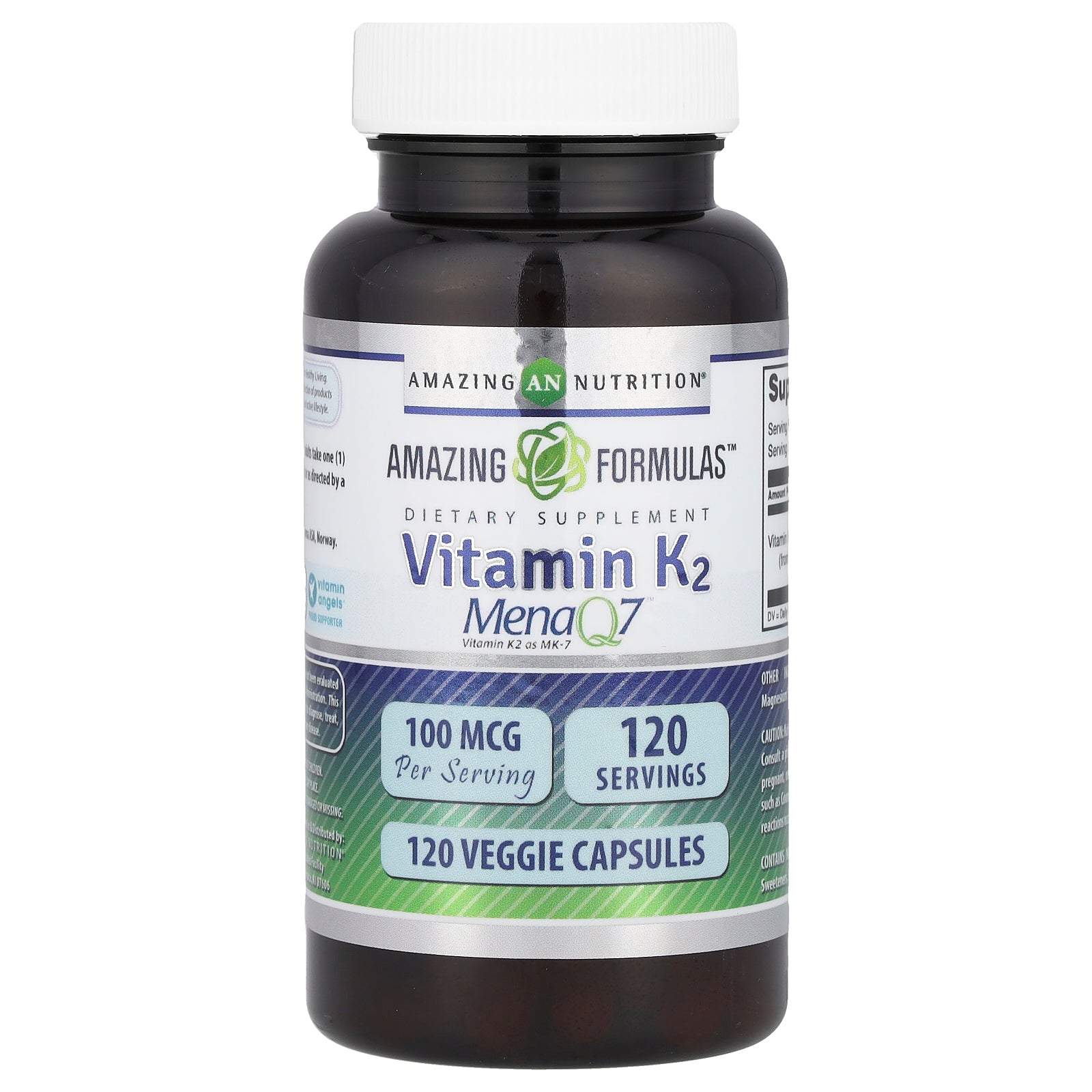 Amazing Nutrition, Amazing Formulas™, Vitamin K2, 100 mcg, 120 Veggie Capsules