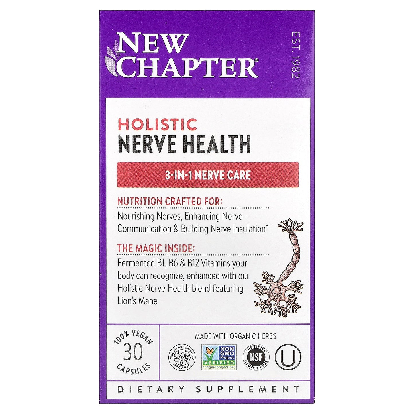 New Chapter, Holistic Nerve Health, 30 Capsules