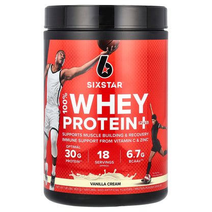 SIXSTAR, 100% Whey Protein Plus, Vanilla Cream, 1.81 lbs (821 g)