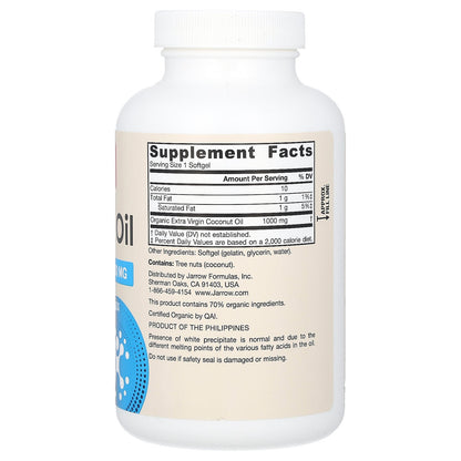 Jarrow Formulas, Extra Virgin Coconut Oil , 1,000 mg, 120 Softgels
