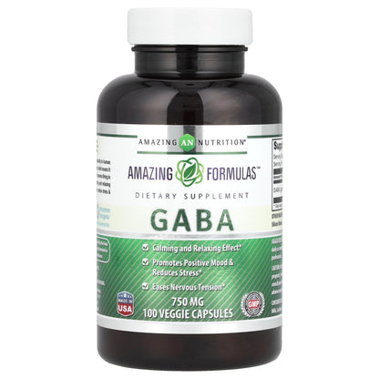 Amazing Nutrition, GABA, 750 mg, 100 Veggie Capsules