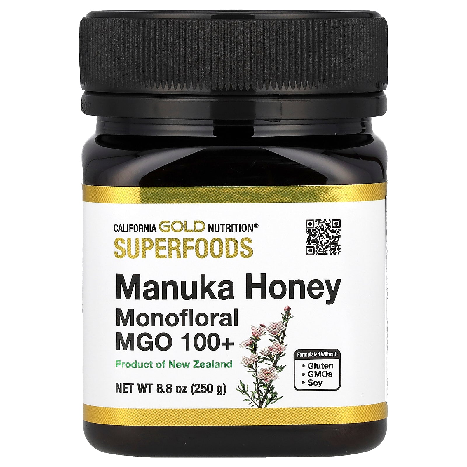 California Gold Nutrition, Superfoods, Manuka Honey, Monofloral, MGO 100+, 8.8 oz (250 g)