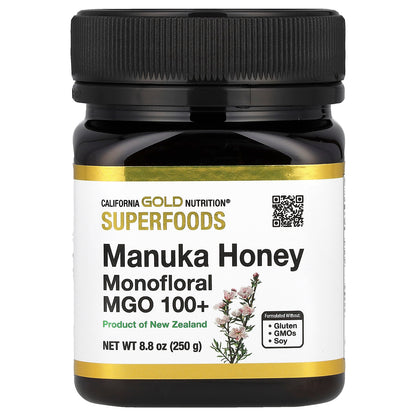 California Gold Nutrition, Superfoods, Manuka Honey, Monofloral, MGO 100+, 8.8 oz (250 g)