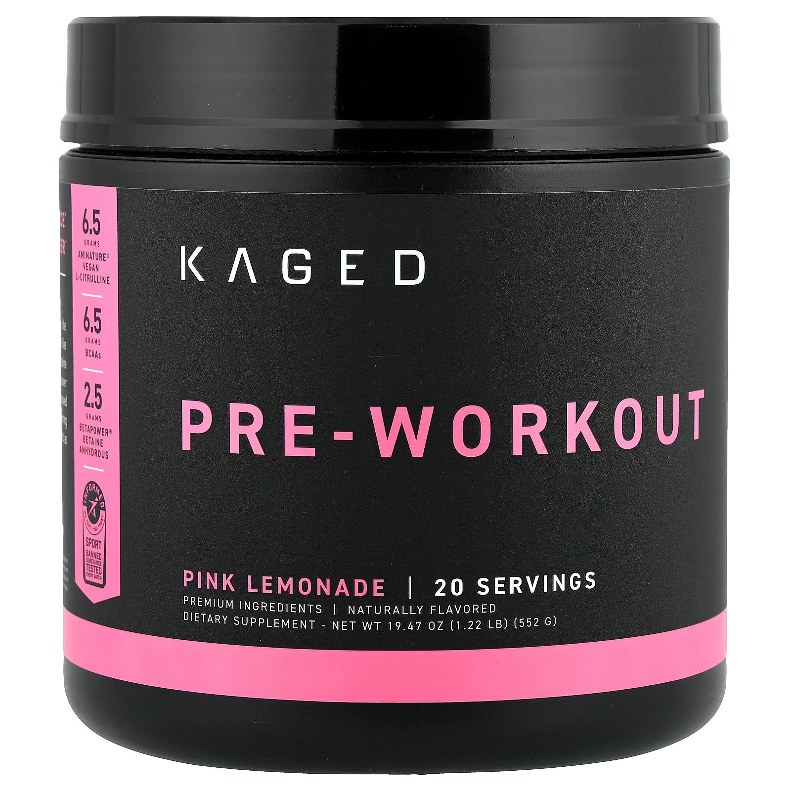 Kaged, Pre-Workout, Pink Lemonade, 1.22 lb (552 g)