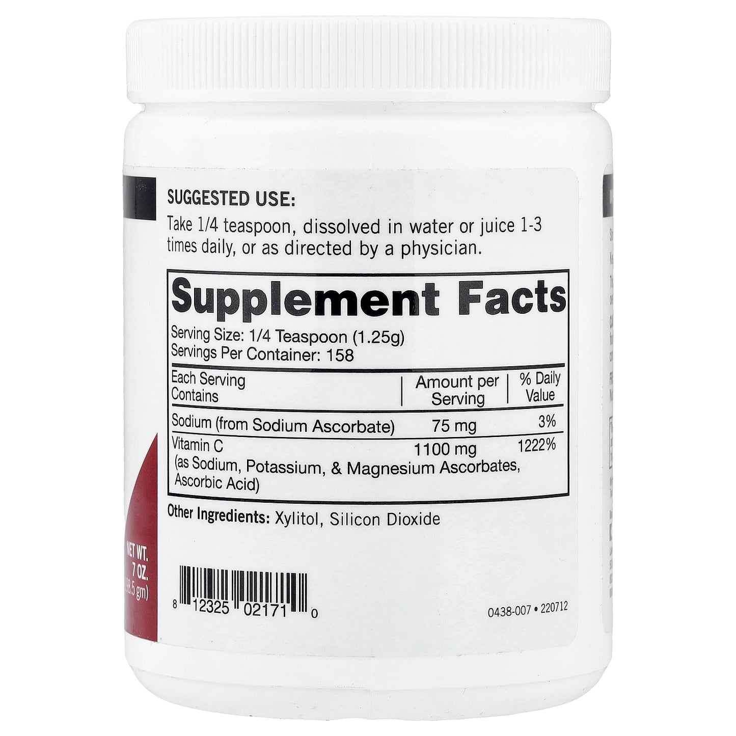 Kirkman Labs, Buffered Vitamin C Powder, Unflavored, 7 oz (198.5 g)