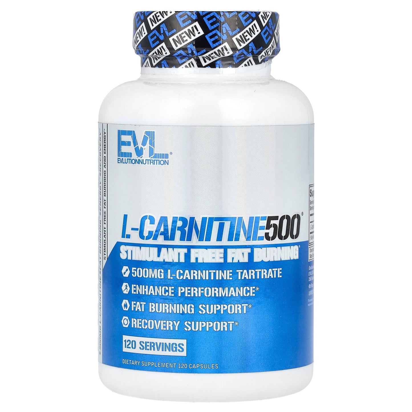 EVLution Nutrition, L-Carnitine500®, 500 mg, 120 Capsules