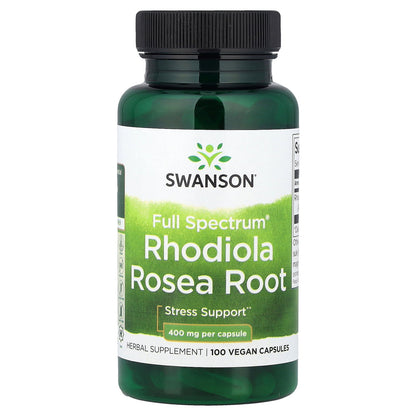 Swanson, Full Spectrum® Rhodiola Rosea Root, 400 mg, 100 Vegan Capsules
