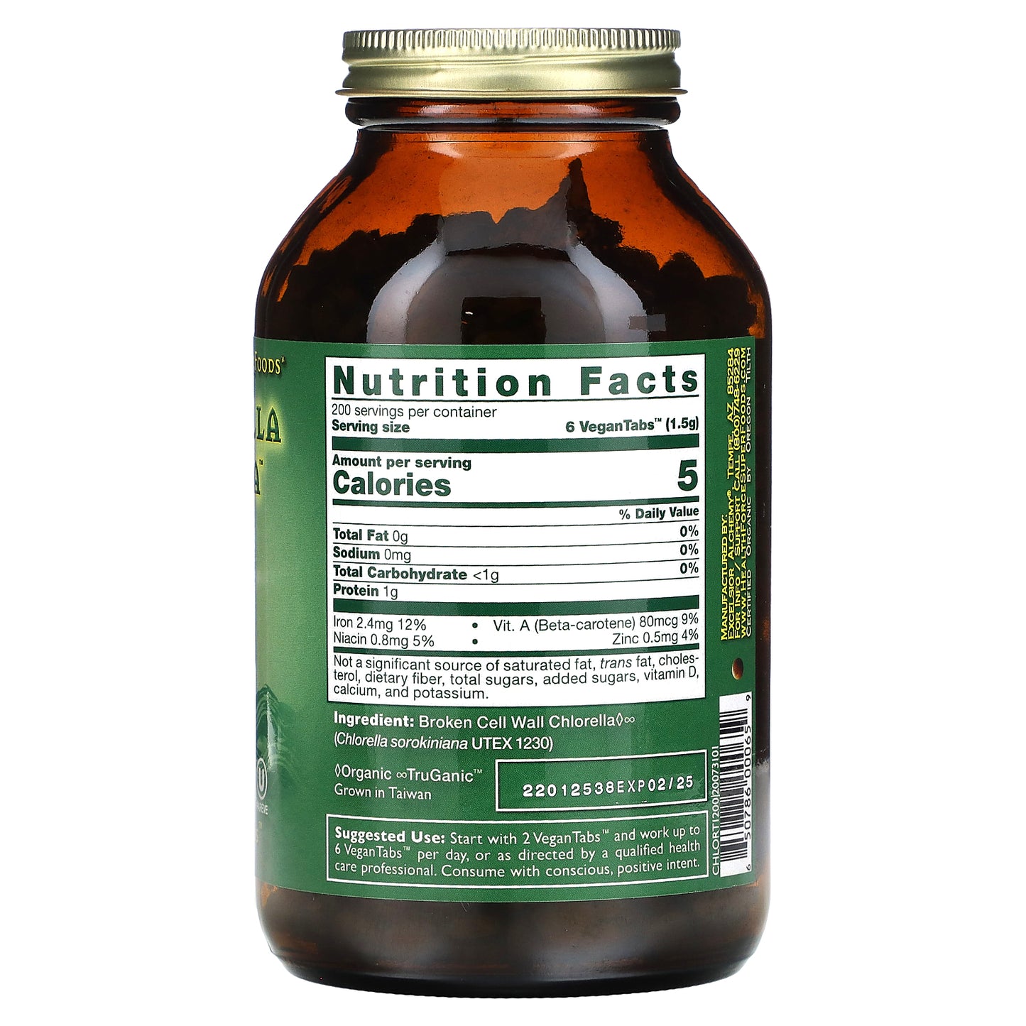 HealthForce Superfoods, Chlorella Manna™, 1,200 VeganTabs