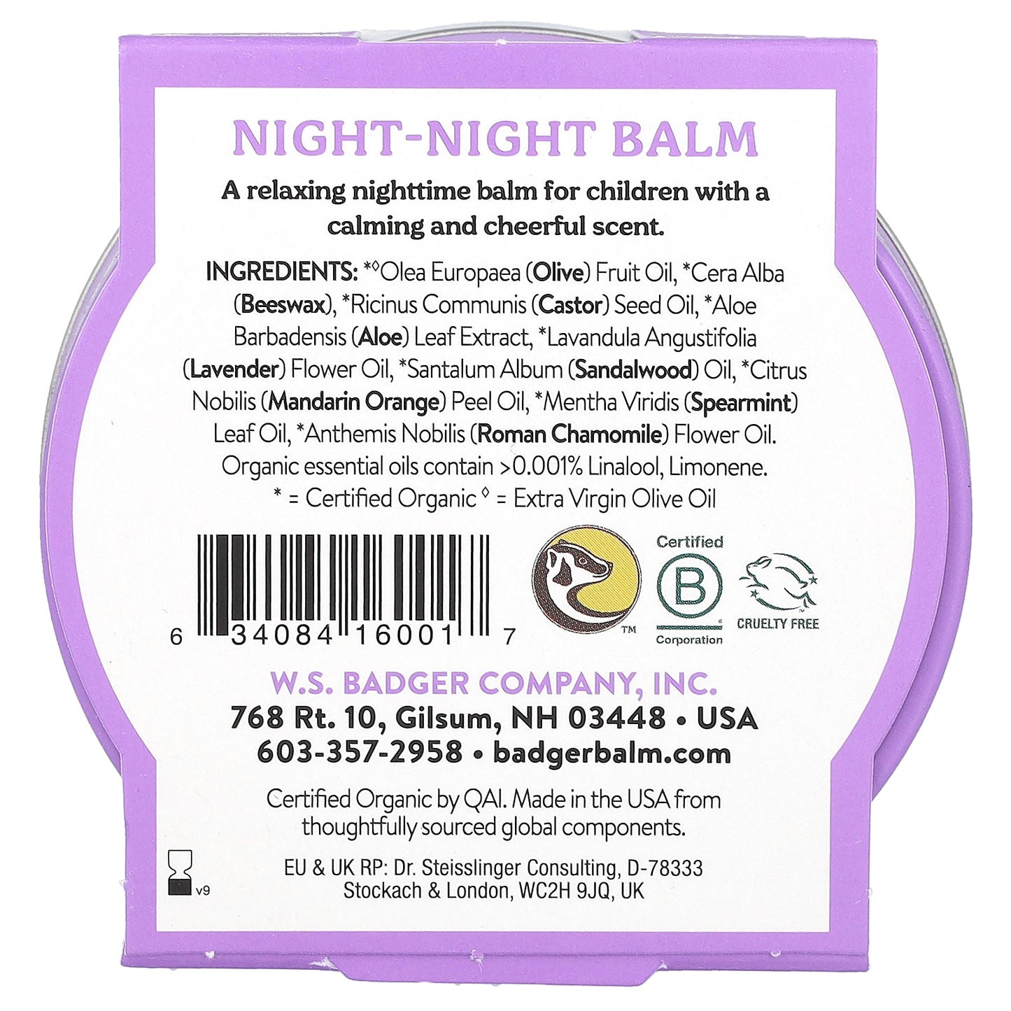 Badger, Organic Night-Night Balm, Lavender and Chamomile, 2 oz (56 g)