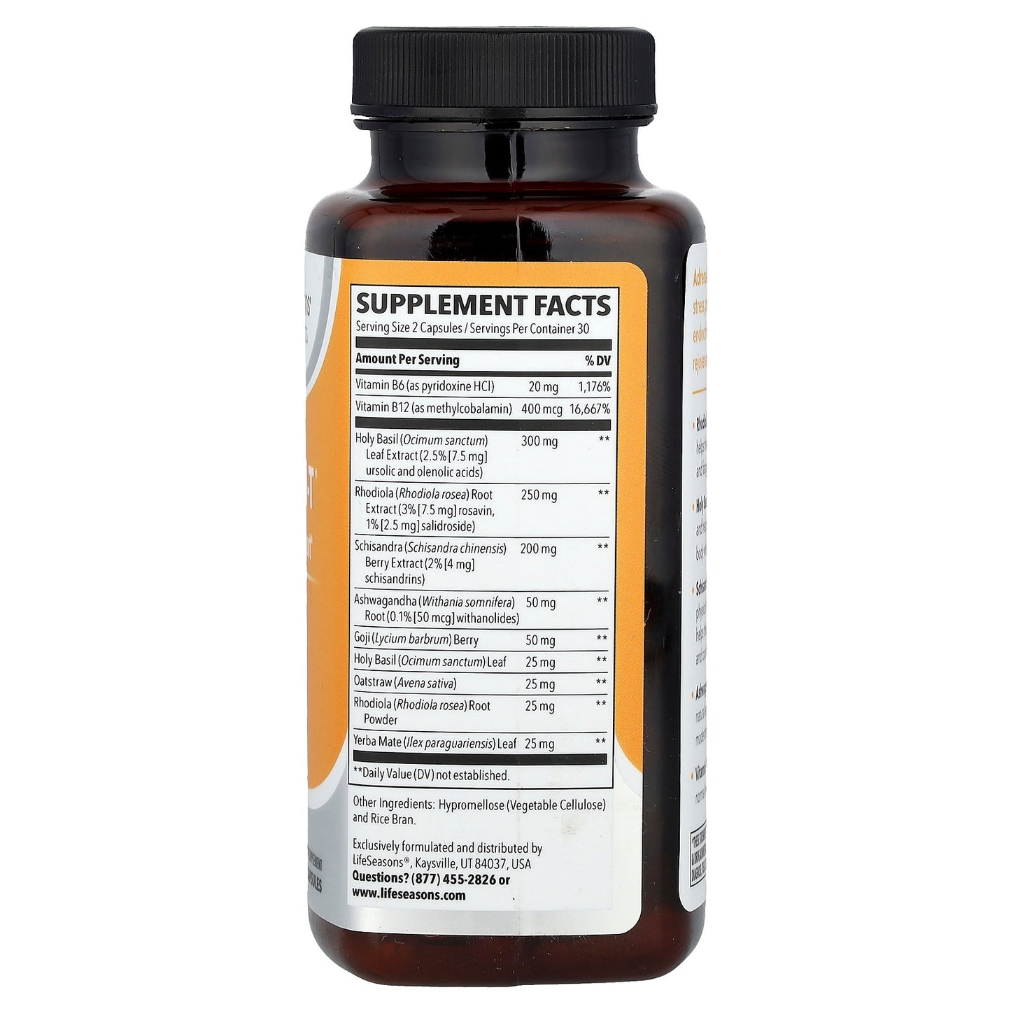 LifeSeasons, Adrenal-T®, Adrenal Support, 60 Veg Capsules