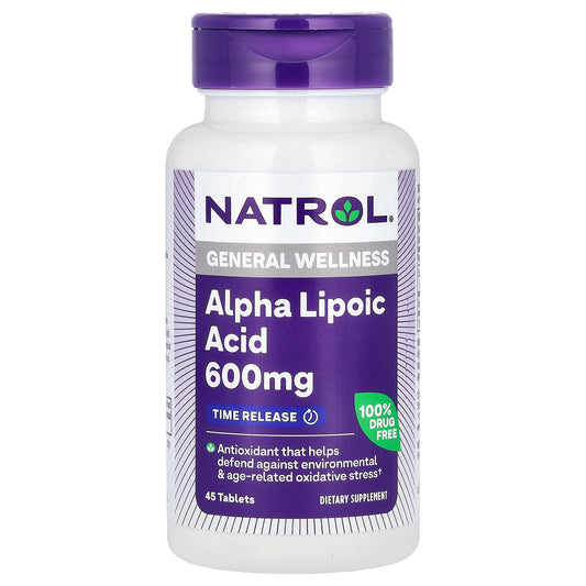 Natrol, Alpha Lipoic Acid, Time Release, 600 mg, 45 Tablets