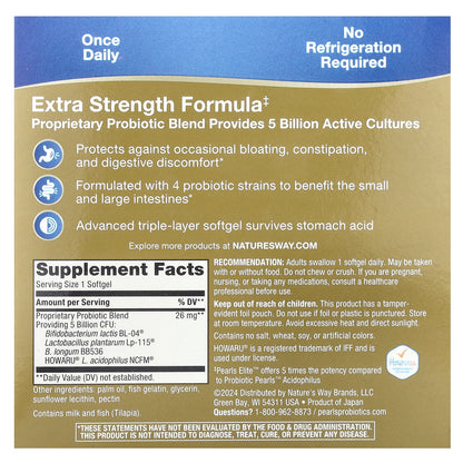 Nature's Way, Pearls® Elite™ Probiotic, 5 Billion CFU, 30 Softgels