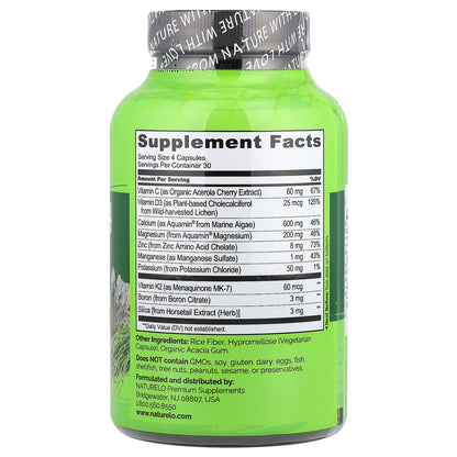 NATURELO, Bone Strength, Plant Calcium Complex, 120 Vegetarian Capsules