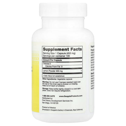 Seagate, Lemon, 450 mg, 100 V Capsules