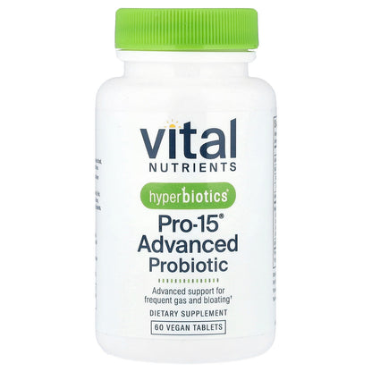 Vital Nutrients, Hyperbiotics®, PRO-15® Advanced Probiotic, 60 Vegan Tablets