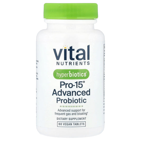 Vital Nutrients, Hyperbiotics®, PRO-15® Advanced Probiotic, 60 Vegan Tablets