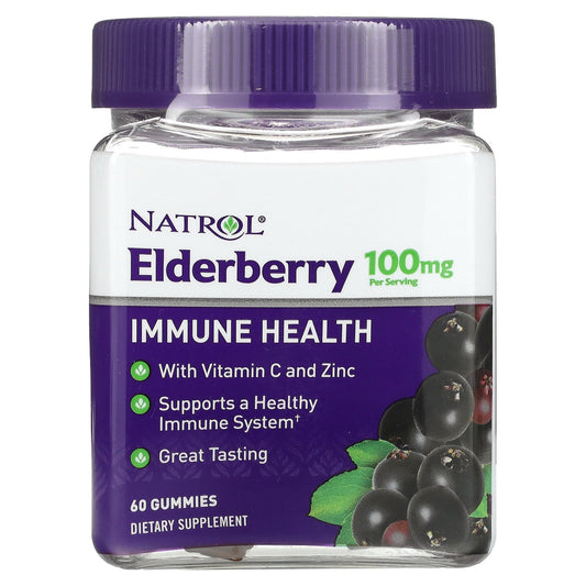 Natrol, Elderberry Immune Health, 100 mg, 60 Gummies (50 mg per Gummy)