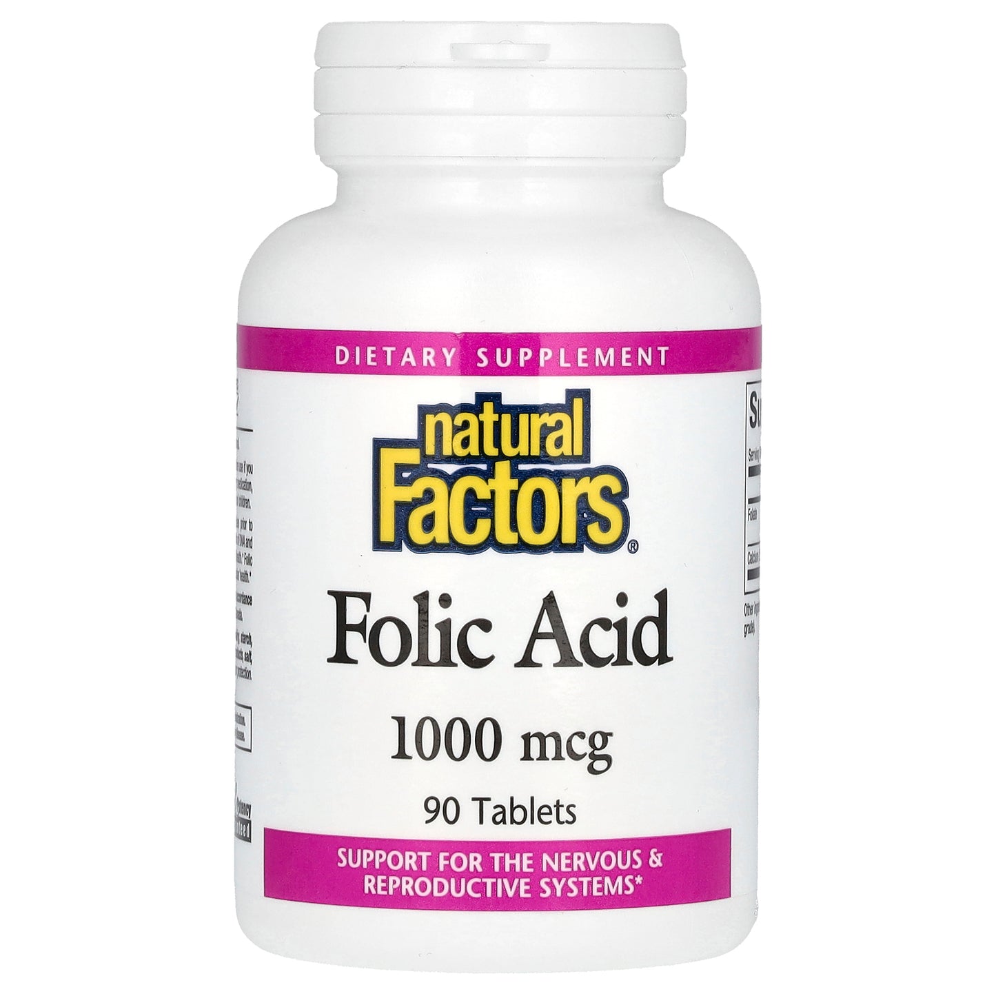 Natural Factors, Folic Acid, 1,000 mcg, 90 Tablets