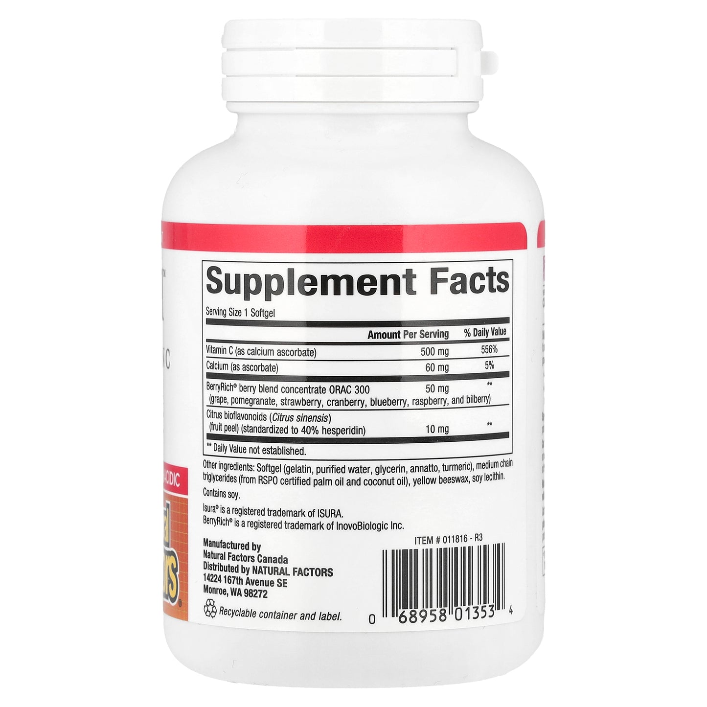 Natural Factors, BioCgel™, Buffered Vitamin C with BerryRich®, 90 Softgels