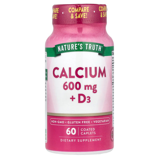 Nature's Truth, Calcium + D3, 60 Coated Caplets