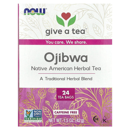 NOW Foods, Ojibwa Tea, Caffeine Free, 24 Tea Bags, 1.5 oz (42 g)