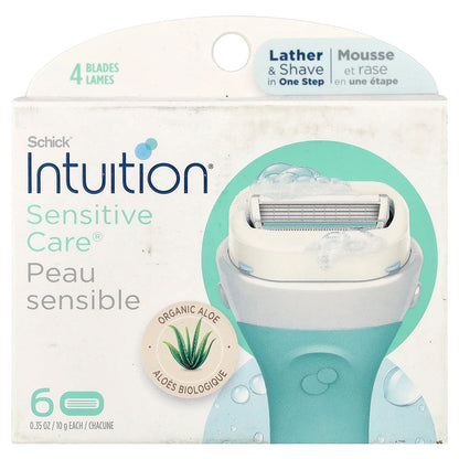 Schick, Intuition®, Sensitive Care, Replacement Cartridges, 6 Cartridges
