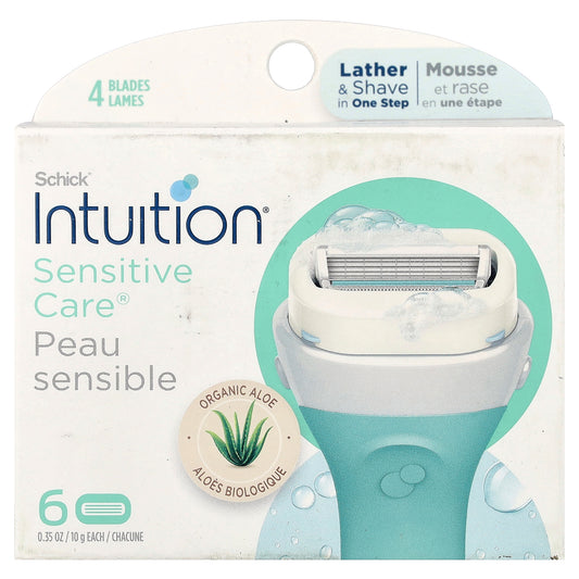 Schick, Intuition®, Sensitive Care, Replacement Cartridges, 6 Cartridges