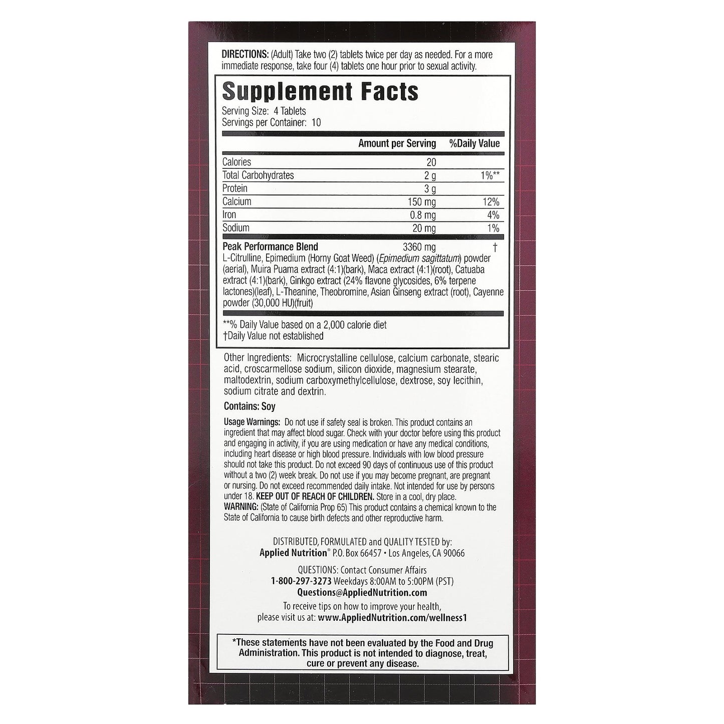 Applied Nutrition, Magnum Blood-Flow, 40 Tablets